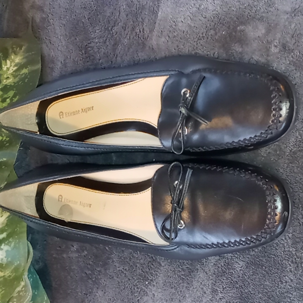 Etienne Aigner Blk Leather Shoes 10M